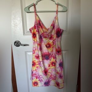 Urban Outfitters Silk Mini Dress Floral, Size XL, new with tags
